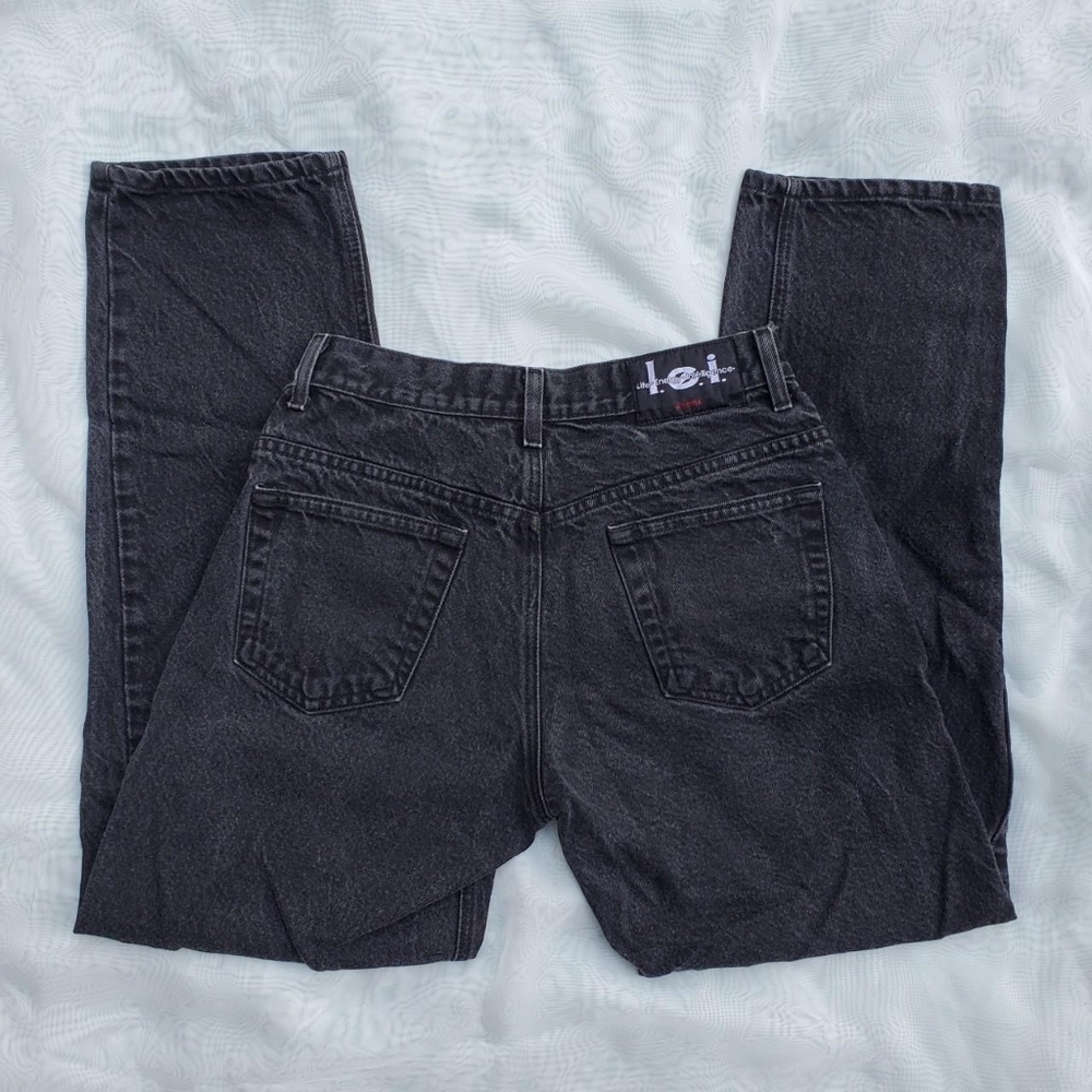 Vintage l.e.i. Straight Leg Black Denim Jeans - Picture 3 of 3